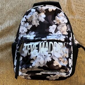 Steve Madden Small Black & White Floral Backpack, Nylon and Lightweight!